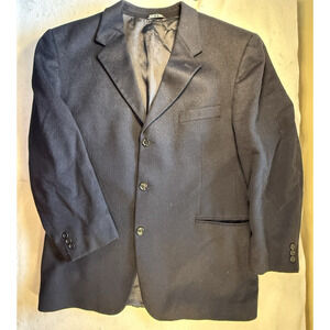 Today’s Man Cashmere Blazer Navy 44R Italy Classic Business Quiet Luxury EUC
